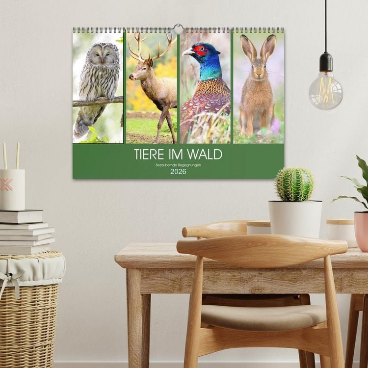 Produktbild: Tiere im Wald. Bezaubernde Begegnungen (Wandkalender 2026 DIN A3 quer), CALVENDO Monatskalender