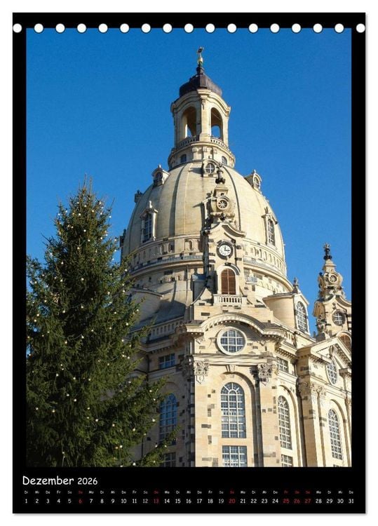 Produktbild: Frauenkirche Dresden (Tischkalender 2026 DIN A5 hoch), CALVENDO Monatskalender