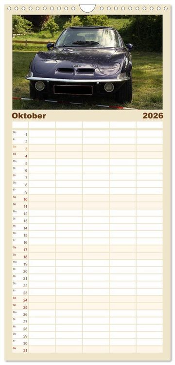 Produktbild: Familienplaner 2026 - Opel GT Der Kalender mit 5 Spalten (Wandkalender, 21 x 45 cm) CALVENDO