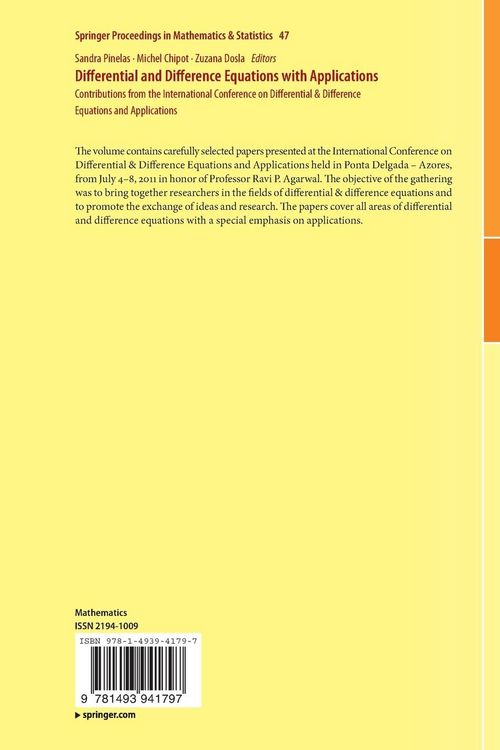 Produktbild: Differential and Difference Equations with Applications