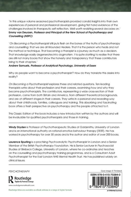 Produktbild: On Becoming a Psychotherapist