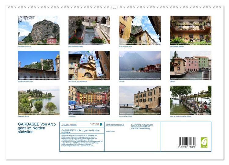Produktbild: GARDASEE Von Arco ganz im Norden s&uuml;dw&auml;rts (hochwertiger Premium Wandkalender 2026 DIN A2 quer), Kunstdruck in Hochglanz