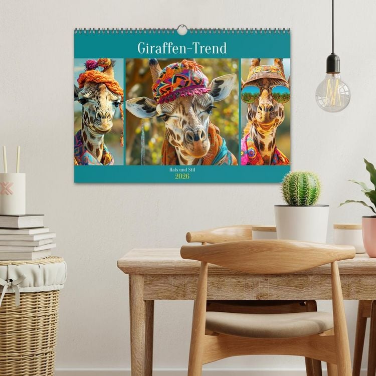 Produktbild: Giraffen-Trend. Hals und Stil (Wandkalender 2026 DIN A3 quer), CALVENDO Monatskalender