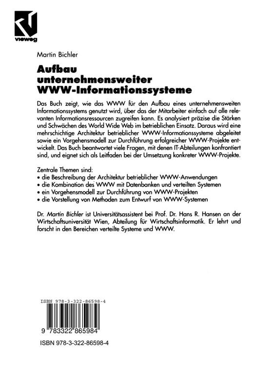 Produktbild: Aufbau unternehmensweiter WWW-Informationssysteme