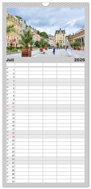 Produktbild: Familienplaner 2026 - Sch&ouml;nes Tschechien - Eine Rundreise mit 5 Spalten (Wandkalender, 21 x 45 cm) CALVENDO