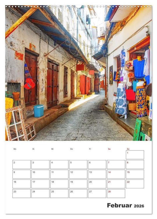 Produktbild: Sansibar - K&uuml;stenstadt mit Charme (hochwertiger Premium Wandkalender 2026 DIN A2 hoch), Kunstdruck in Hochglanz