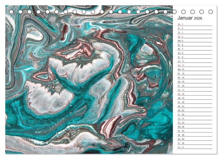 Produktbild: Abstract World - abstrakte Kunst in Acrylflie&szlig;technik (Tischkalender 2026 DIN A5 quer), CALVENDO Monatskalender