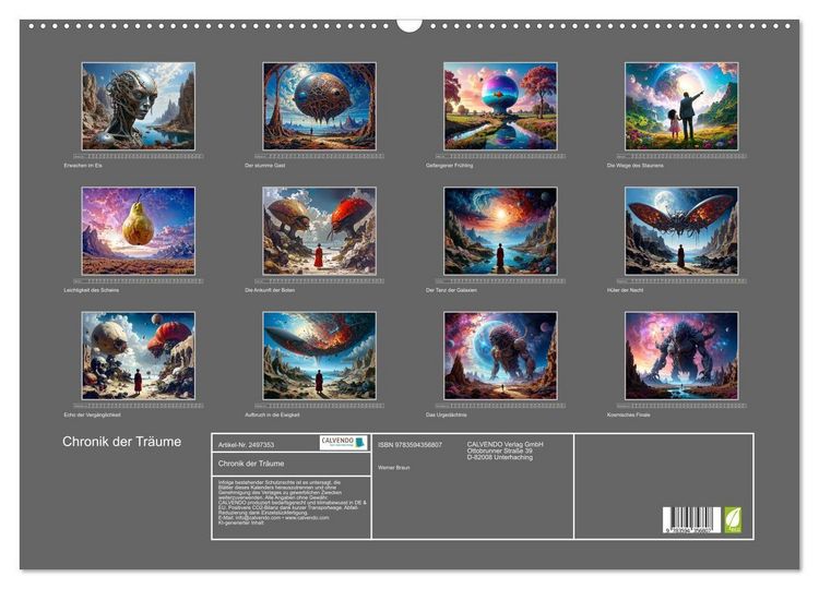 Produktbild: Chronik der Tr&auml;ume (Wandkalender 2027 DIN A2 quer), CALVENDO Monatskalender