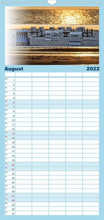 Produktbild: Familienplaner K&uuml;stenstreifen an der Nordsee (Wandkalender 2022 , 21 cm x 45 cm, hoch)