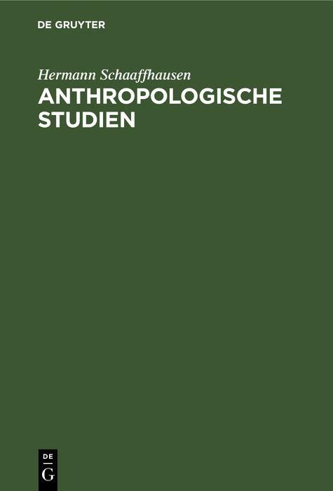Produktbild: Anthropologische Studien