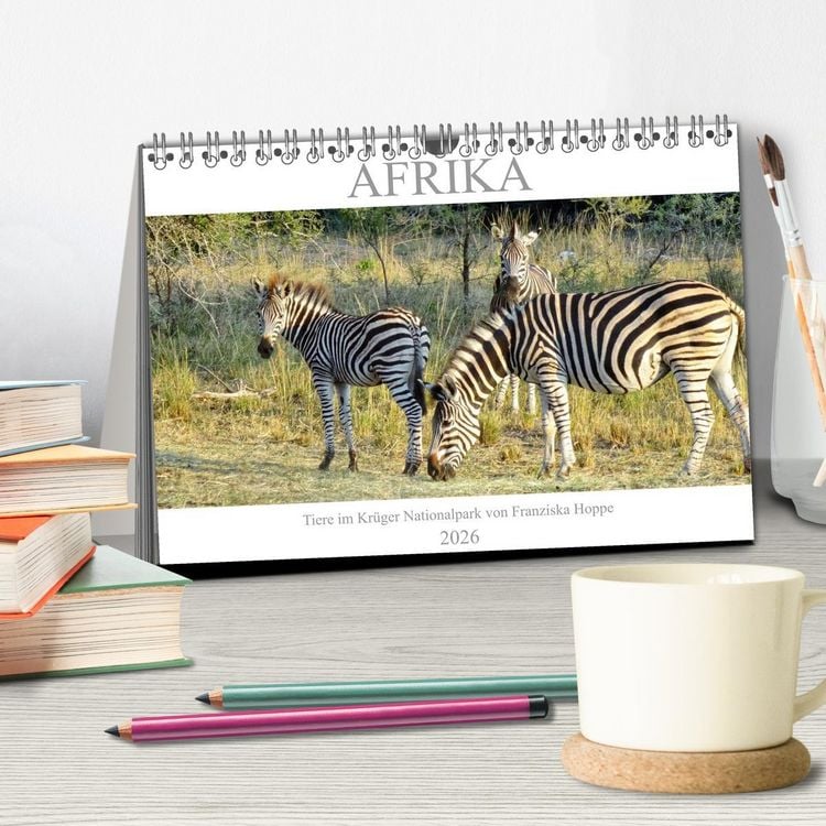 Produktbild: Afrika - Tiere im Kr&uuml;ger Nationalpark (Tischkalender 2026 DIN A5 quer), CALVENDO Monatskalender