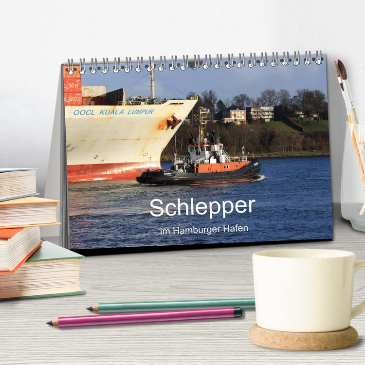 Produktbild: Schlepper im Hamburger Hafen (Tischkalender 2026 DIN A5 quer), CALVENDO Monatskalender