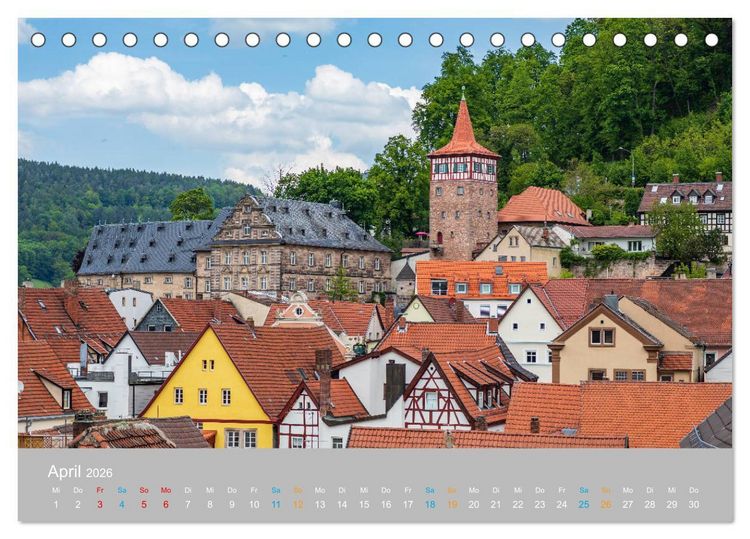 Produktbild: Kulmbach - zu F&uuml;&szlig;en der Plassenburg (Tischkalender 2026 DIN A5 quer), CALVENDO Monatskalender