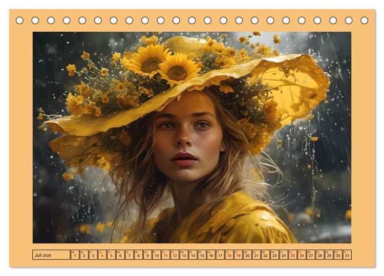 Produktbild: Regenzauber - Frauen im Wandel der Jahreszeiten (Tischkalender 2026 DIN A5 quer), CALVENDO Monatskalender