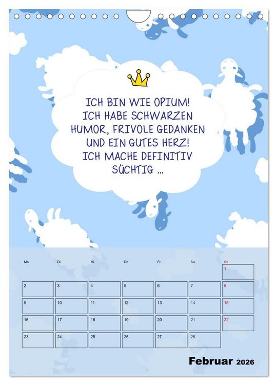 Produktbild: K&ouml;nigin &uuml;ber alles! Typokalender f&uuml;r starke Frauen (Wandkalender 2026 DIN A4 hoch), CALVENDO Monatskalender
