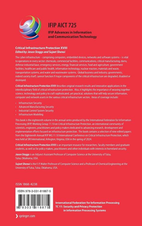 Produktbild: Critical Infrastructure Protection XVIII