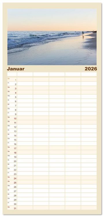 Produktbild: Familienplaner 2026 - Fuerteventura - W&uuml;stenzauber und Meeresrauschen mit 5 Spalten (Wandkalender, 21 x 45 cm) CALVENDO