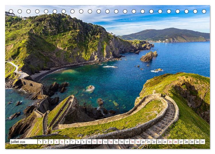 Produktbild: Sublimes paysages d'Espagne (Calendrier de bureau 2026 DIN A5 vertical), CALVENDO calendrier mensuel