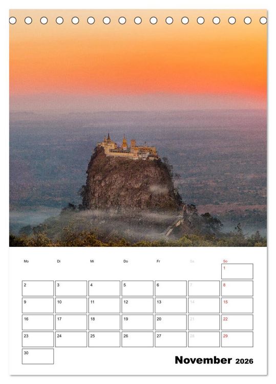 Produktbild: MYANMAR - Mein Urlaubsplaner (Tischkalender 2026 DIN A5 hoch), CALVENDO Monatskalender