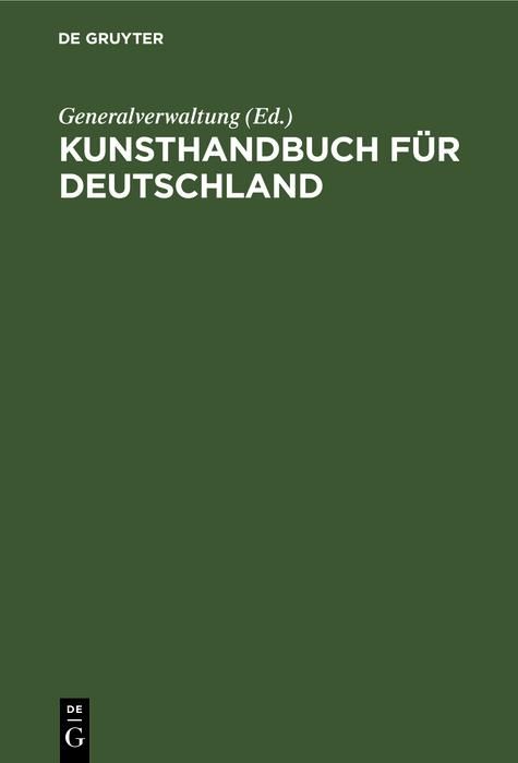 Produktbild: Kunsthandbuch f&uuml;r Deutschland