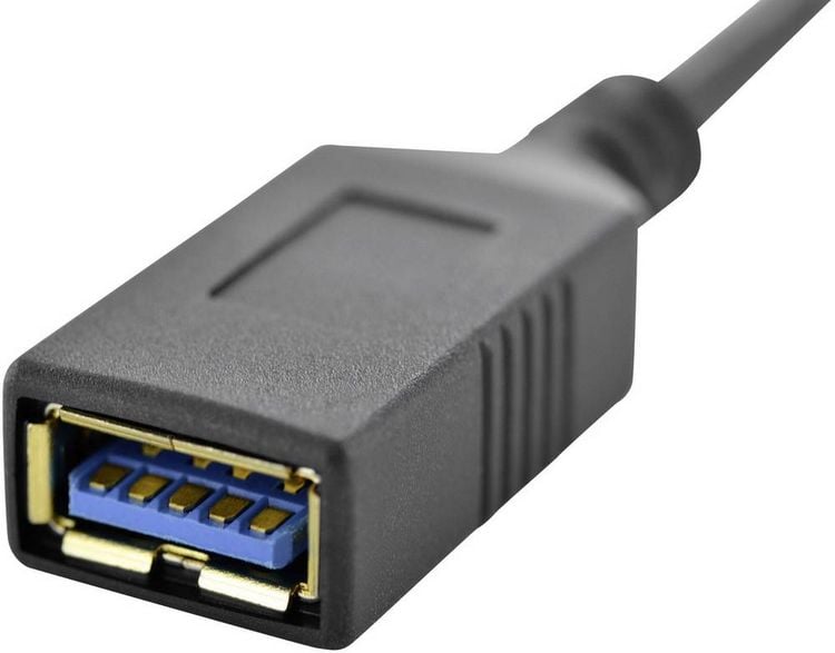 Produktbild: Digitus USB 3.2 Gen 1 (USB 3.0) Adapter [1x USB 3.2 Gen 1 Buchse A (USB 3.0) - 1x USB 3.2 Gen 1 Stecker C (USB 3.0)] AK-300315-001-S 0.15 m Rund