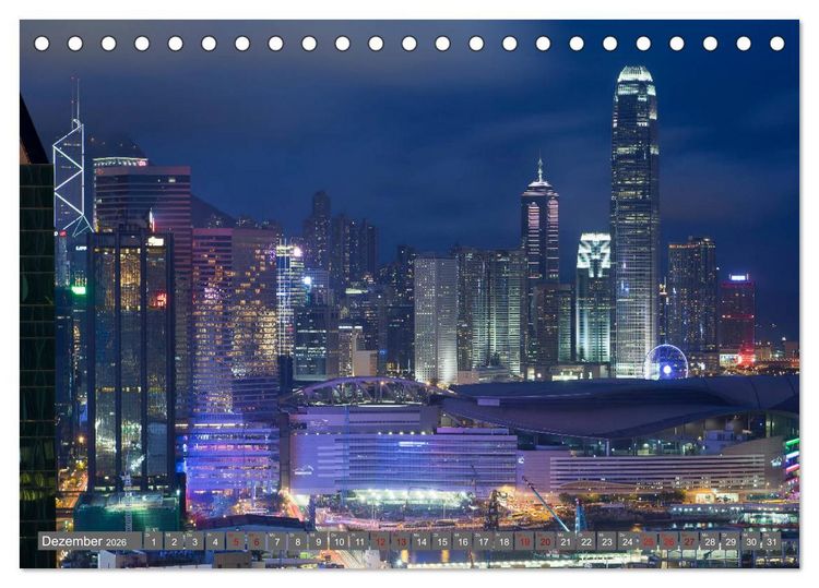 Produktbild: Hong Kong Citylights (Tischkalender 2026 DIN A5 quer), CALVENDO Monatskalender