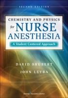 Produktbild: Shubert, D: Chemistry and Physics for Nurse Anesthesia