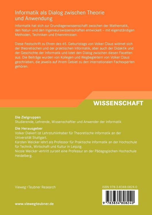 Produktbild: Informatik als Dialog zwischen Theorie und Anwendung