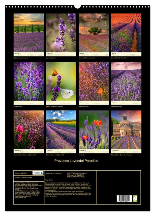 Produktbild: Provence Lavendel Paradies (Wandkalender 2026 DIN A2 hoch), CALVENDO Monatskalender