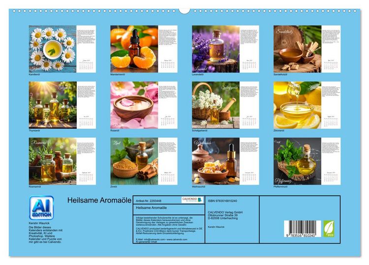 Produktbild: Heilsame Aroma&ouml;le (hochwertiger Premium Wandkalender 2027 DIN A2 quer), Kunstdruck in Hochglanz