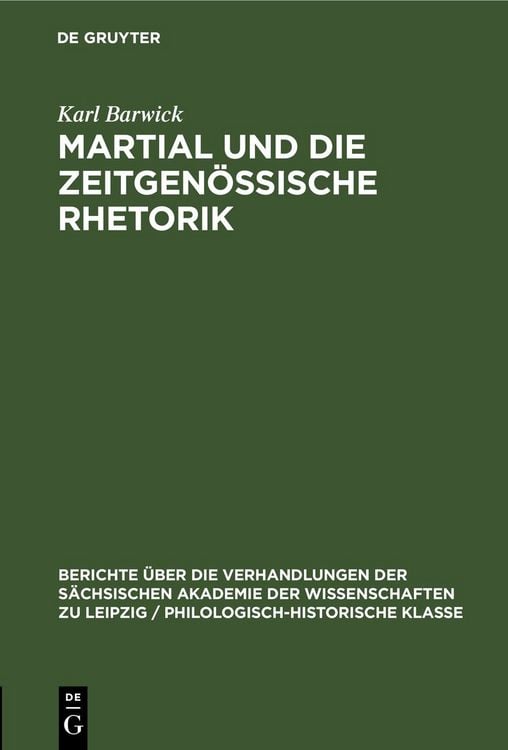 Produktbild: Martial und die Zeitgen&ouml;ssische Rhetorik