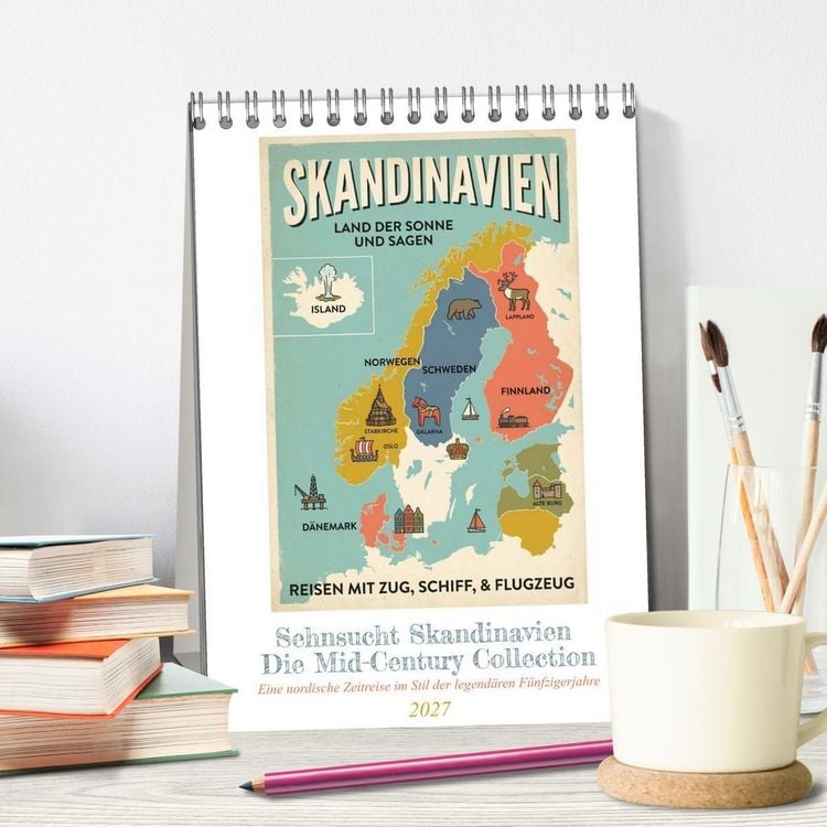 Produktbild: Sehnsucht Skandinavien &ndash; Die Mid-Century Collection (Tischkalender 2027 DIN A5 hoch), CALVENDO Monatskalender
