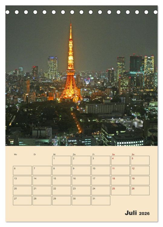 Produktbild: Tokio - Terminplaner (Tischkalender 2026 DIN A5 hoch), CALVENDO Monatskalender