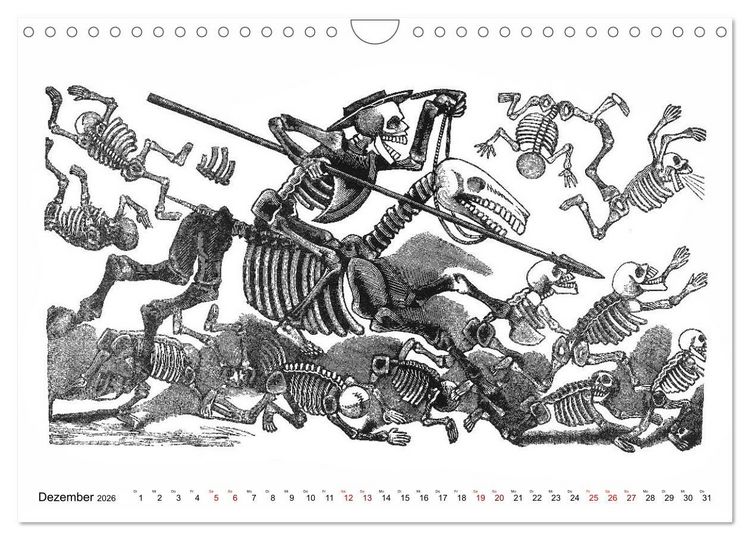 Produktbild: Calaveras - Totenk&ouml;pfe und Skelette (Wandkalender 2026 DIN A4 quer), CALVENDO Monatskalender