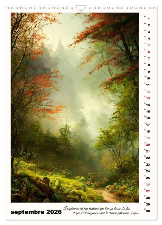 Produktbild: Chemins de fantaisie (Calendrier mural 2026 DIN A3 horizontal), CALVENDO calendrier mensuel