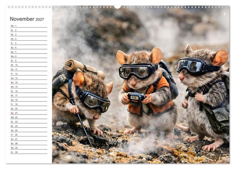 Produktbild: Abenteuerm&auml;use - Drei kleine Entdecker auf gro&szlig;er Reise (Wandkalender 2027 DIN A2 quer), CALVENDO Monatskalender