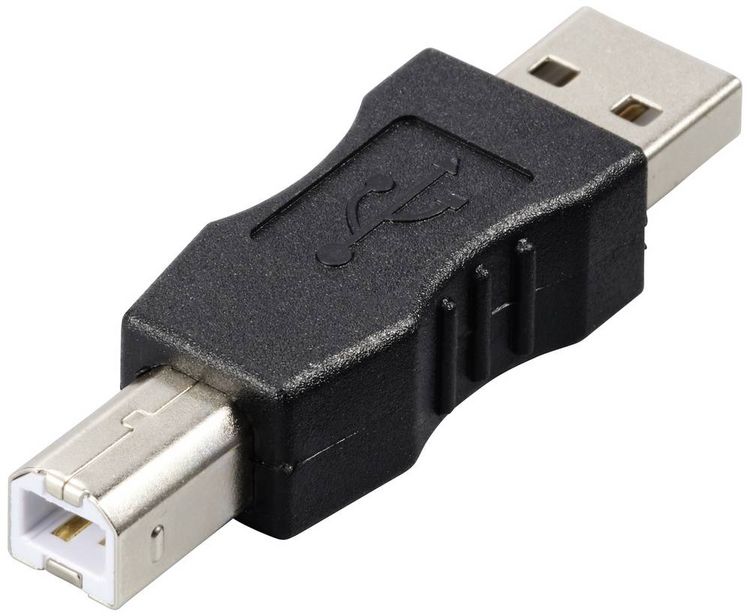 Produktbild: Renkforce USB 2.0 Adapter [1x USB 2.0 Stecker A - 1x USB 2.0 Stecker B] rf-usba-03 vergoldete Steckkontakte
