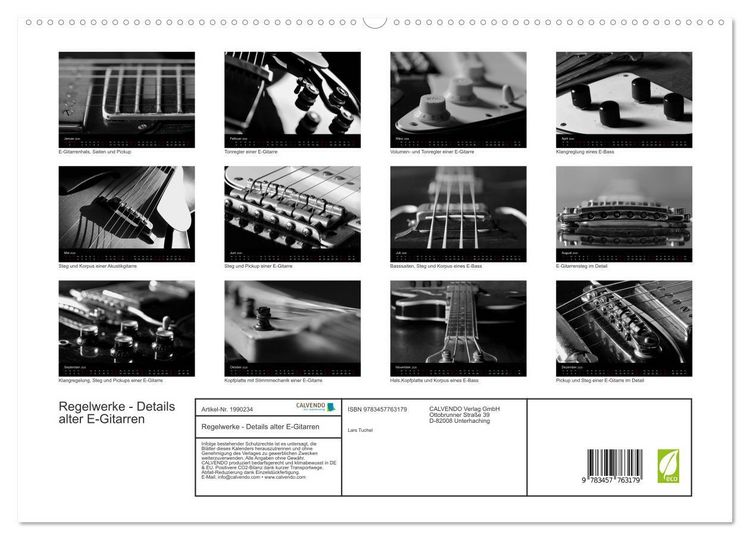 Produktbild: Regelwerke - Details alter E-Gitarren (hochwertiger Premium Wandkalender 2026 DIN A2 quer), Kunstdruck in Hochglanz