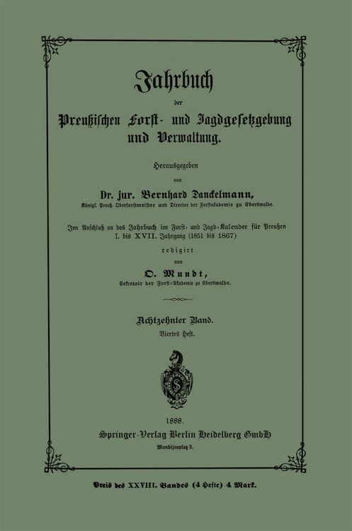 Produktbild: Jahrbuch der preu&szlig;ischen Forst- und Jagdgesetzgebung und Verwaltung