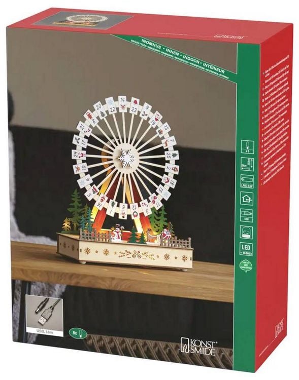 Produktbild: Konstsmide 3249-100 LED-Silhouette Adventskalender Warmwei&szlig; LED Natur