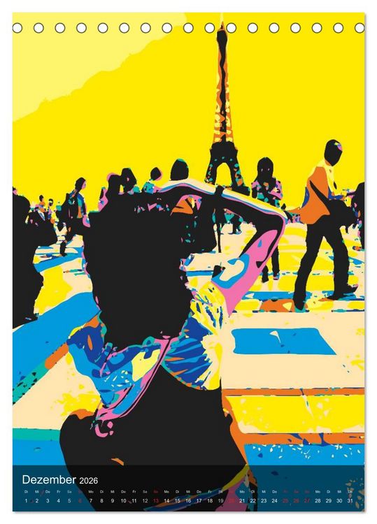 Produktbild: Paris pop-art (Tischkalender 2026 DIN A5 hoch), CALVENDO Monatskalender