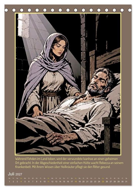 Produktbild: Ritter Ivanhoe, Ehre und Schatten (Tischkalender 2027 DIN A5 hoch), CALVENDO Monatskalender