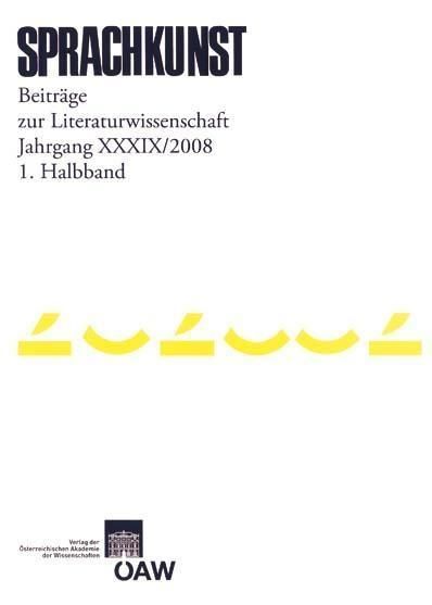 Produktbild: Sprachkunst. Beitr&auml;ge zur Literaturwissenschaft / Sprachkunst Jarhgang 39/2008 1. Halbband