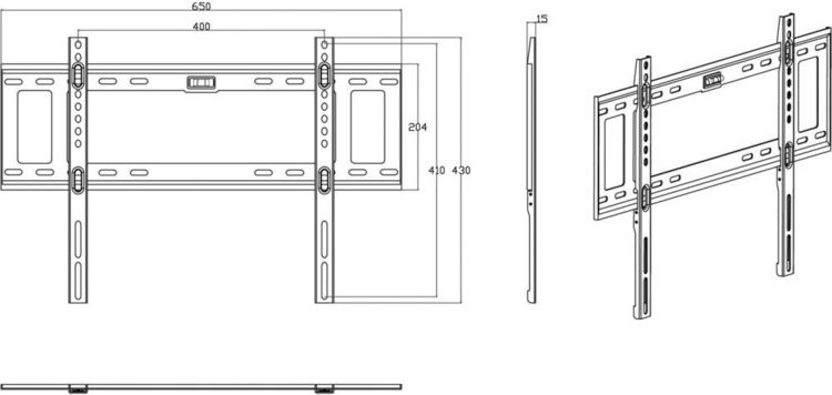 Produktbild: SpeaKa Professional Wall StaRR TV-Wandhalterung 81,3 cm (32") - 152,4 cm (60") Starr Integrierte Wasserwaage, Geringer Wandabstand