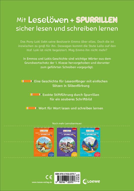 Produktbild: Lesel&ouml;wen - Lesen und schreiben lernen mit Spurrillen - Eine ponystarke Freundschaft