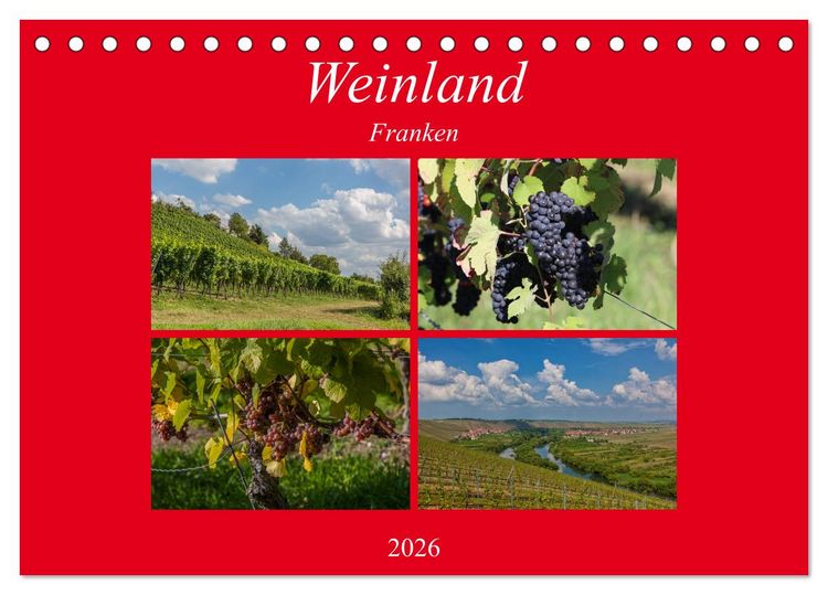 Produktbild: Weinland Franken (Tischkalender 2026 DIN A5 quer), CALVENDO Monatskalender