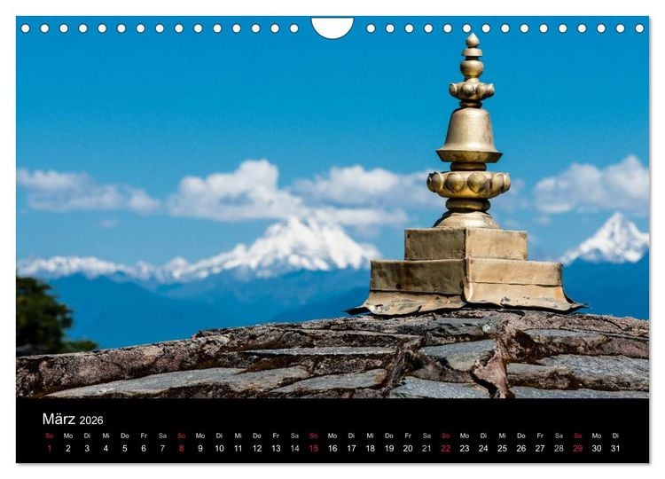 Produktbild: Bhutan - Reise durch das Land des Donnerdrachens (Wandkalender 2026 DIN A4 quer), CALVENDO Monatskalender