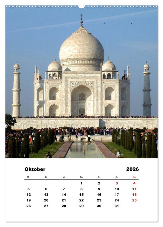Produktbild: Indien erleben (Wandkalender 2026 DIN A2 hoch), CALVENDO Monatskalender