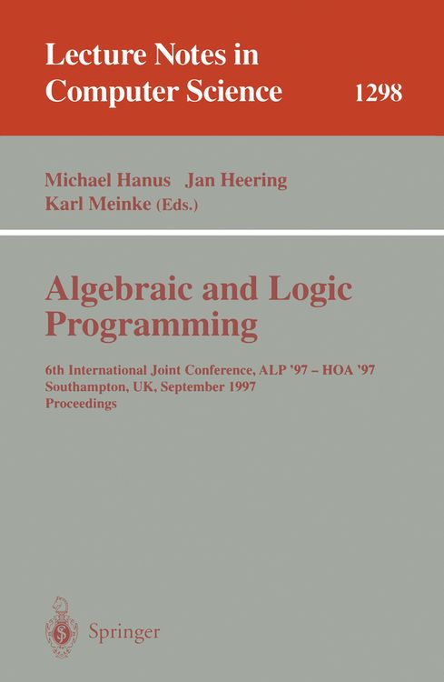 Produktbild: Algebraic and Logic Programming