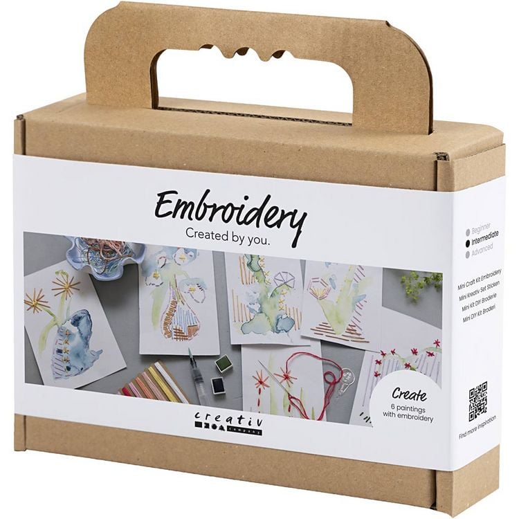 Produktbild: Creativ Company Mini Kreativ Set Sticken, Gem&auml;lde mit Stickerei, sortierte Farben